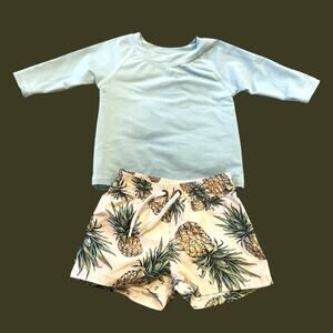 Starting Out rash guard pineapple swim trucks 3-6 mo